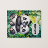 Süße Liebes-Pandas anpassbar Puzzle (Horizontal)