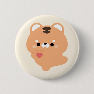 Süße Liebes-Tiger  Button