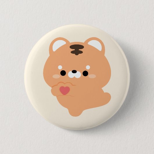 Süße Liebes-Tiger Button (Vorderseite)