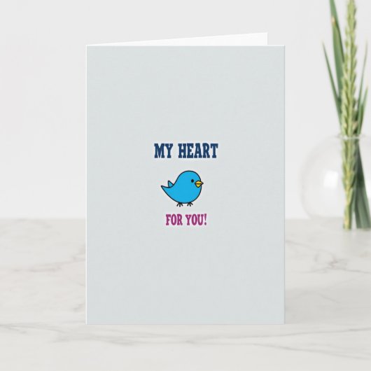 Süße Liebes Vogel Herz Karte (Vorderseite)
