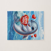 Süße Liebesdelfin Strand Puzzle (Horizontal)