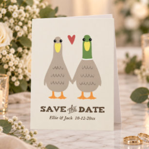 Süße Liebesenten Hochzeit Terminankündigung Ankündigungspostkarte