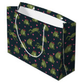 Süße Liebesfrösche Große Geschenktasche Geschenktüte (Rückseite Schrägansicht)