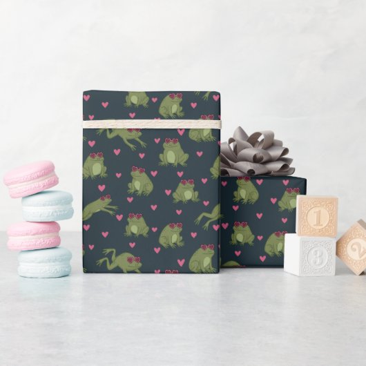Süße Liebesfrösche Verpackungspapier Rolle Geschenkpapier (Babyparty)