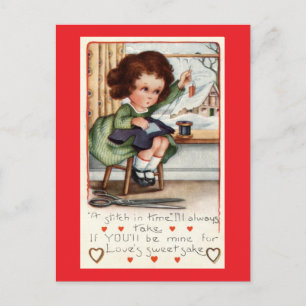 Süße Liebessache Valentins-Wiedergabe Vintage 1922 Feiertagspostkarte