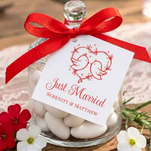 Süße Liebesvögel Boho Rotes Herz Frisch Vermählt H Geschenkanhänger