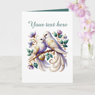 Süße Liebesvögel Hochzeit Text hinzufügen Karte