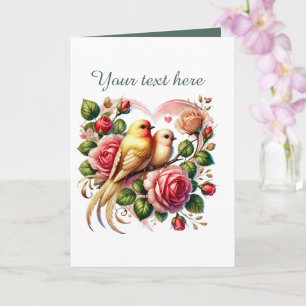 Süße Liebesvögel Hochzeit Text hinzufügen  Karte