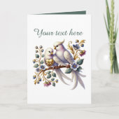 Süße Liebesvögel Hochzeit Text hinzufügen  Karte (Vorderseite)