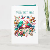 Süße Liebesvögel Hochzeit Text hinzufügen  Karte (Vorderseite)