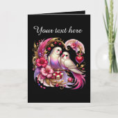 Süße Liebesvögel Hochzeit Text hinzufügen  Karte (Vorderseite)