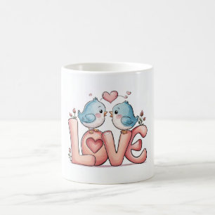 Süße Liebesvögel-Tasse - Romantischer Kaffee-Beche Kaffeetasse