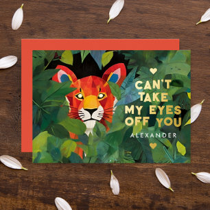 Süße Liebesworte Bunter Dschungel Wilder Tiger Gem Folien Feiertagskarte