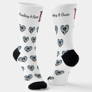 Süße Liebesworte mit Foto von Hund oder Personen Socken