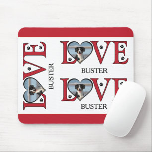 Süße Liebeswörter mit Hunde-Foto Mousepad