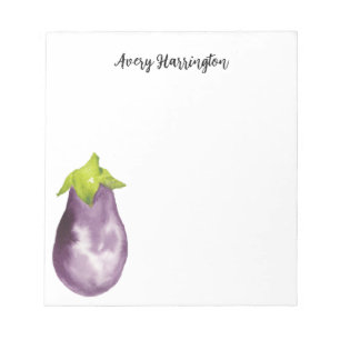 Süße lila Aubergine Wasserfarbe Ernte Aubergine Notizblock