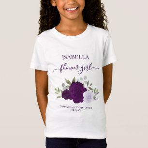 Süße lila Boho-Rosen Blumenmädchen-Geschenk Hochze T-Shirt
