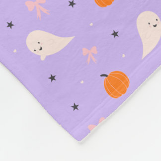 Süße lila Halloween-Geister-Muster-Decke Fleecedecke