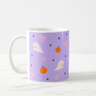 Süße lila Halloween-Geister-Muster-Tasse Kaffeetasse