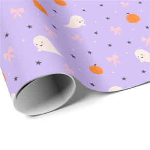 Süße lila Halloween-Geister-Muster-Wrapierpapier Geschenkpapier