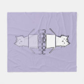Süße lila Katze Reflexion Kritzel-Design mit indiv Fleecedecke (Vorderseite (Horizontal))