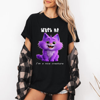 Süße lila Katze | Vertrau mir, ich bin eine nette T-Shirt