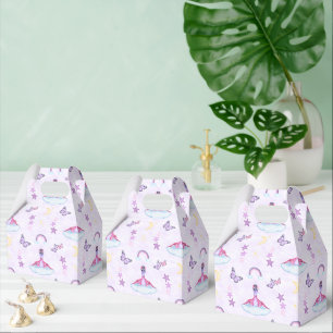 Süße lila Kinder-Dinosaurier-Party Geschenkschachtel