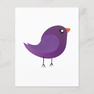Süße lila kleine Vogelillustration Flyer