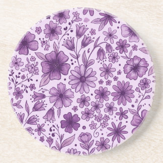 Süße lila Lavendel-Blumen-Wildblumen Getränkeuntersetzer