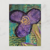 Süße lila Mixed-Media-Blume Postkarte (Vorderseite)