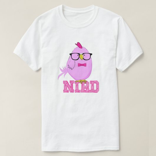 Süße lila Nerd-Vogel T-Shirt (Design vorne)