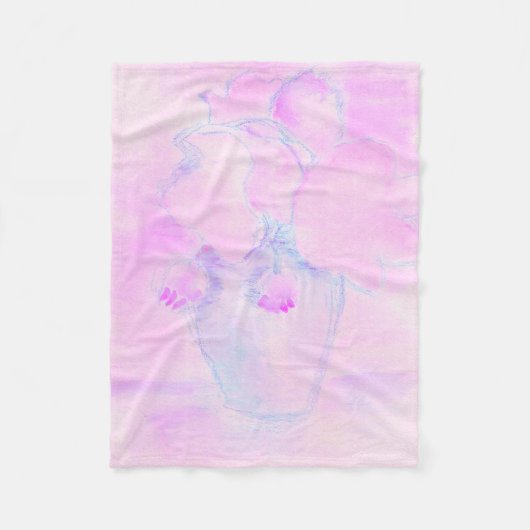 Süße lila, rosa Blumen Fleece-Decke Fleecedecke (Vorderseite)