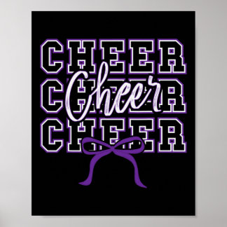 Süße lila Schleife Sport Cheer Cheerleaderin Cheer Poster