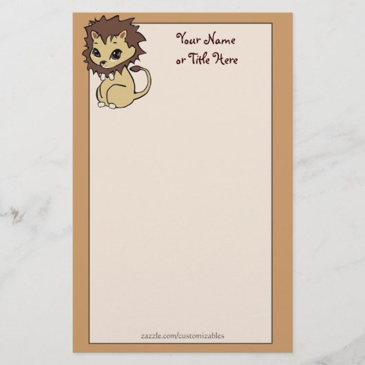 Süsse Lion Stationery Briefpapier (Vorderseite)