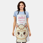 Süße Llama-Illustration Design Schürze (Getragen)