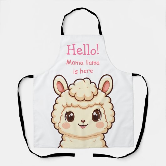 Süße Llama-Illustration Design Schürze (Vorderseite)