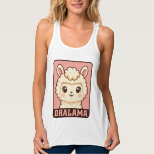 Süße Llama-Illustration T-Shirt-Design Tank Top