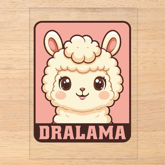 Süße Llama-Illustrationsdesign Acryleinladungen (Vorderseite)