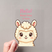 Süße Llama-Illustrationsdesign Acryleinladungen (Insitu (Handheld))