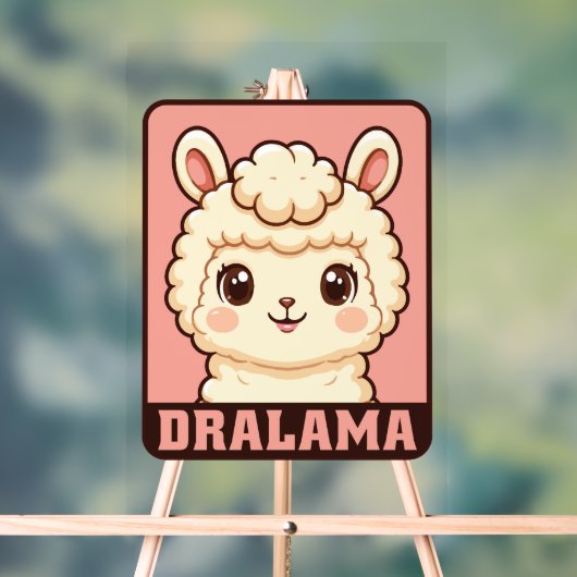 Süße Llama-Illustrationsdesign Acrylschild (Neutral)