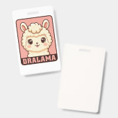 Süße Llama-Illustrationsdesign Ausweis (Vorder- & Rückseite)