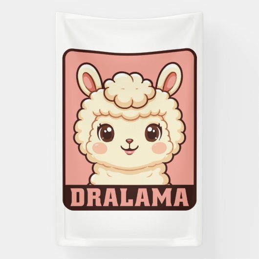 Süße Llama-Illustrationsdesign Banner (Vertikal)