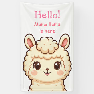 Süße Llama-Illustrationsdesign Banner