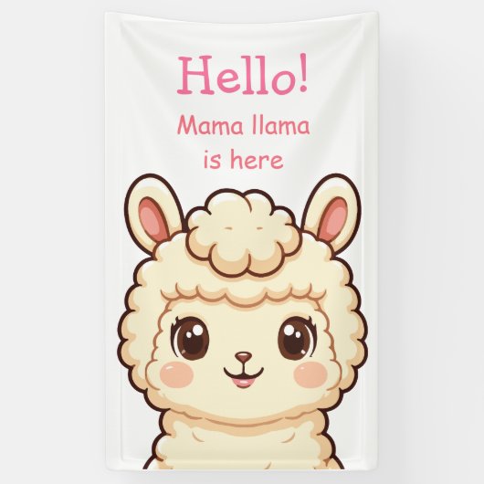 Süße Llama-Illustrationsdesign Banner (Vertikal)