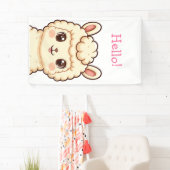 Süße Llama-Illustrationsdesign Banner (Insitu)
