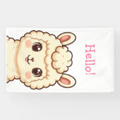 Süße Llama-Illustrationsdesign Banner (Horizontal)