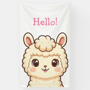 Süße Llama-Illustrationsdesign Banner