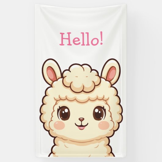 Süße Llama-Illustrationsdesign Banner (Vertikal)