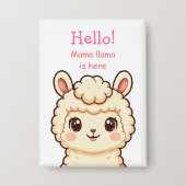 Süße Llama-Illustrationsdesign Button (Vorderseite)