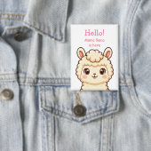 Süße Llama-Illustrationsdesign Button (Insitu)